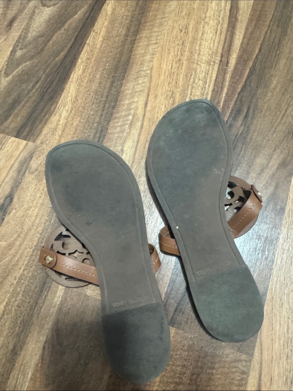 Tory Burch Miller Leather Toe-Loop Sandals in Brown - Picture 3 of 4